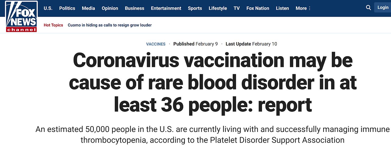 Blood Clots by Cough-Cough Vaccines (Pfizer, AstraZeneca etc)