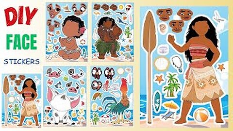 DIY Moana 2 Face Stickers with Maui