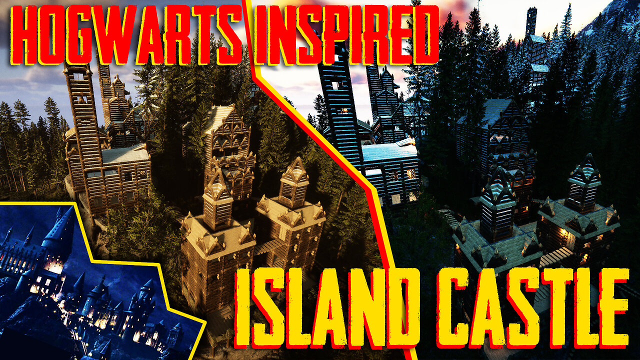 Hogwarts Inspired ISLAND CASTLE Build | Sons of the Forest Base Building