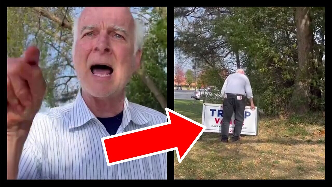 Man CAUGHT STEALING a Trump Sign?!