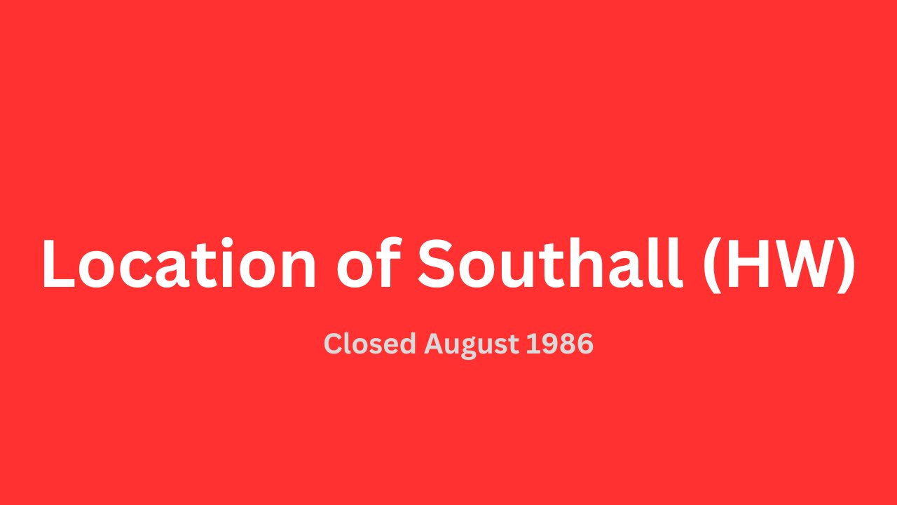 Location of Southall (HW) bus garage closed August 1986.