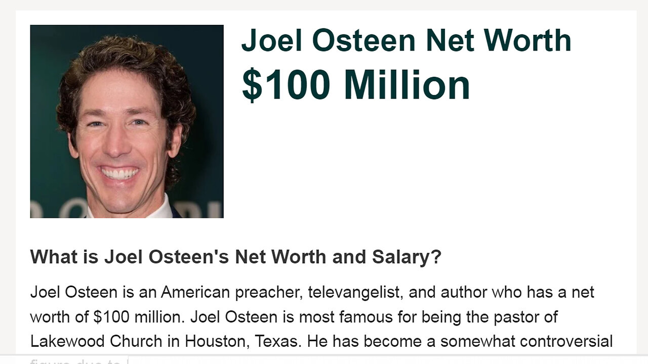 Vatican Agent - Joel Osteen