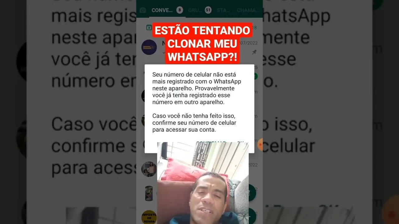 ESTÃO TENTANDO CLONAR MEU WHATSAPP