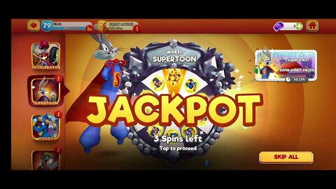 5 x Supertoon whell spins with Jackpot - Looney Tunes World of Mayhem