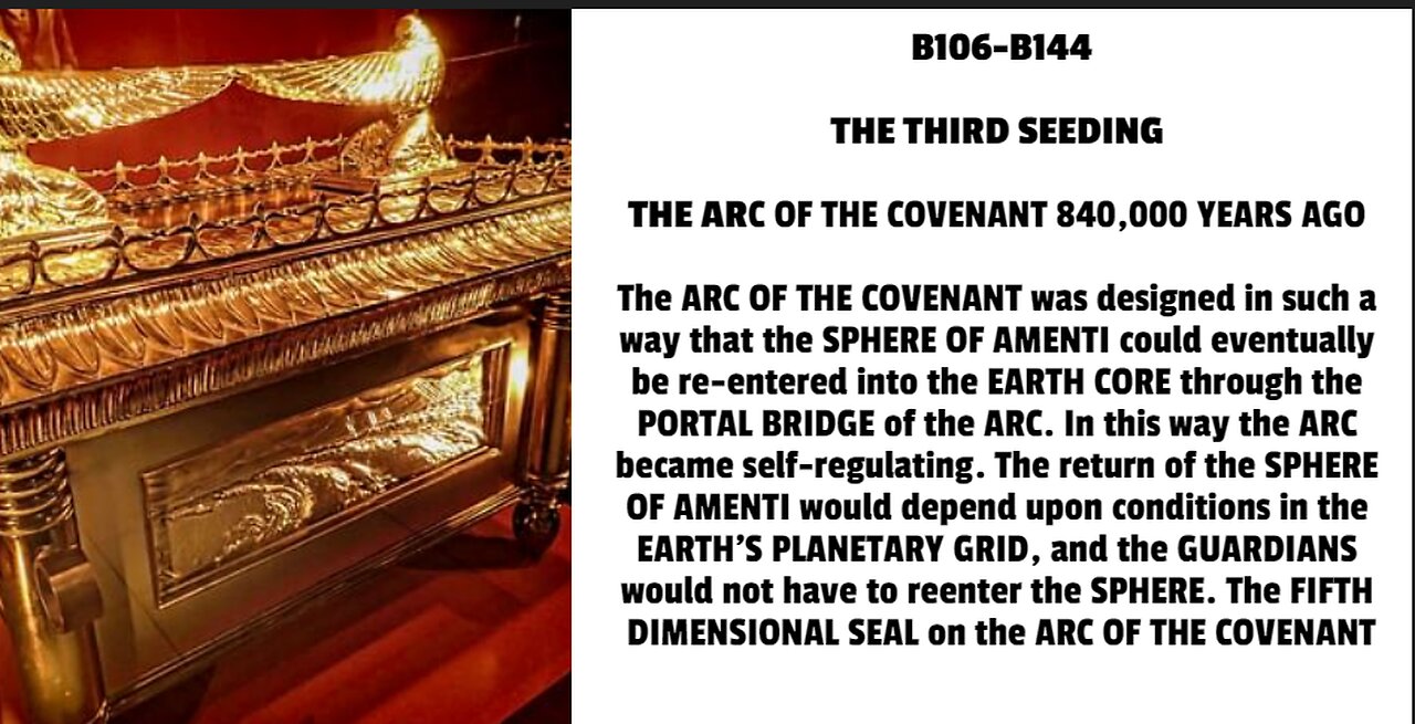 The ARC OF THE COVENANT was designed in such a way that the SPHERE OF AMENTI could eventually be re-