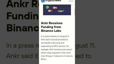 ANKR SECURES FUTURE WITH BINANCE ,INVEST OR NOT #ankrnews #binance #binancelabs #altcoin #cryptonews