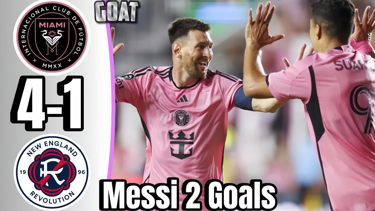 Lionel Messi Debut 2 Goals Inter Miami vs New England Highlights All Goals