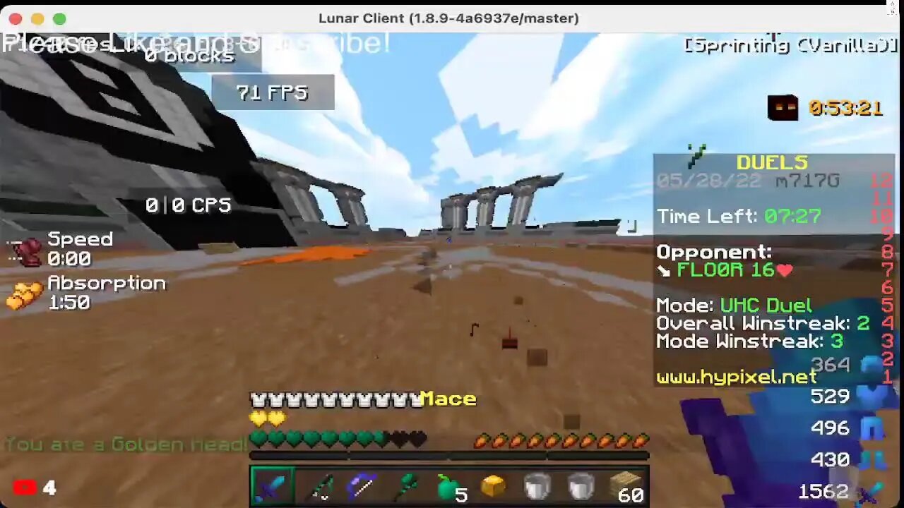 Grinding Hypixel wins in Bedwars 4v4 and Duels!