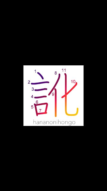 訛 - accent/dialect - Learn how to write Japanese Kanji 訛 - hananonihongo.com