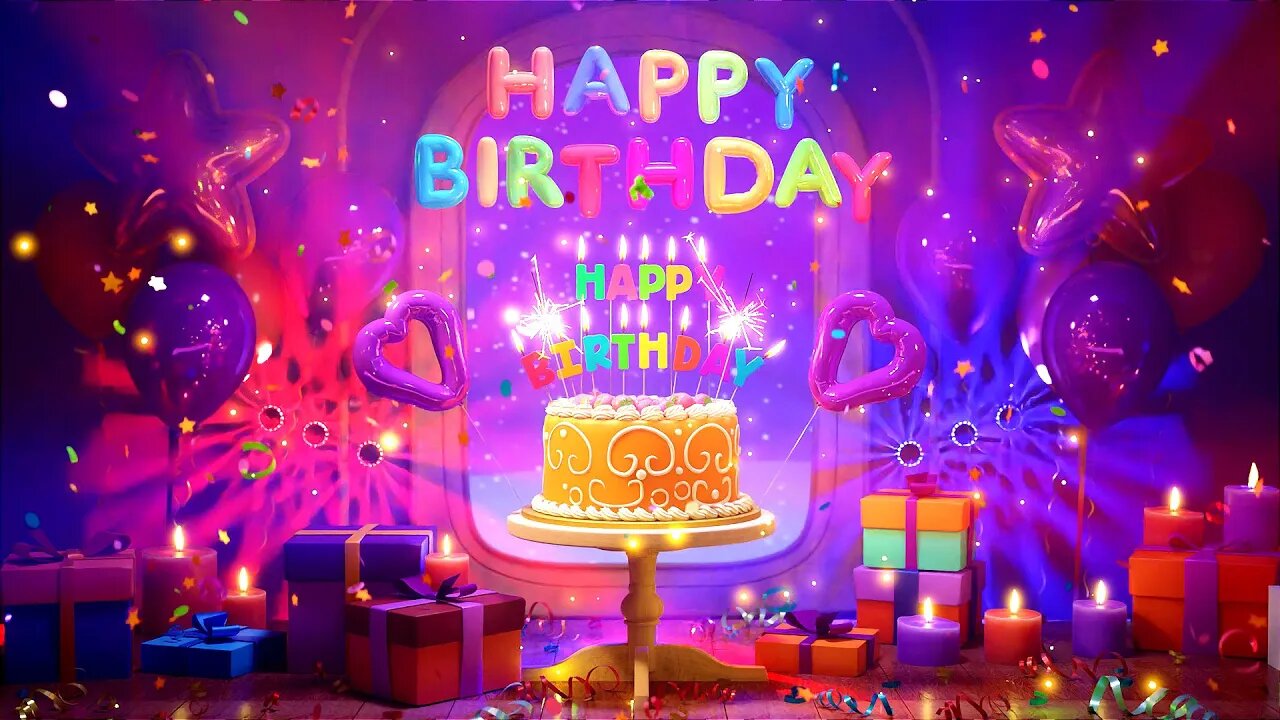 Magical Happy Birthday Celebration Cake 🎂 Animation with Birthday Song 60FPS 4K