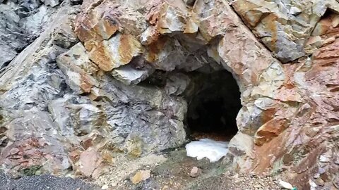 Exploring spooky cave Ouray Colorado over 10,000'