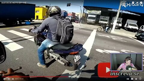 Lindinho react "SUSTOS DE MOTOS (EP. 115)" XRACING