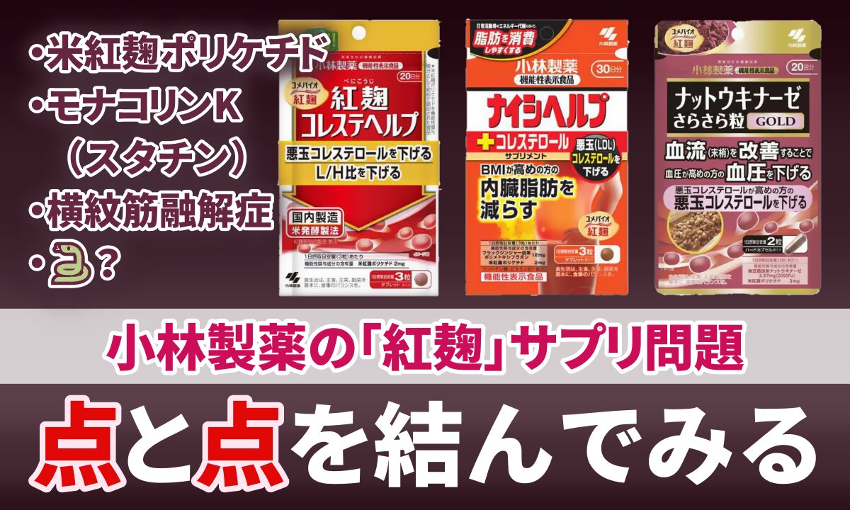 小林製薬の「紅麴」サプリ問題 点と点を結んでみる 原因は? 米紅麴ポリケチド モナコリンK 横紋筋融解症 シトリニン Red Yeast Rice