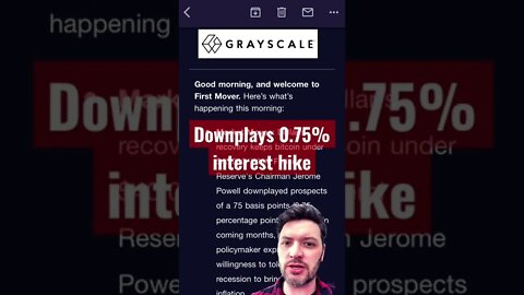 Bitcoin Drops Powel downplays 0.75% interest Hike.