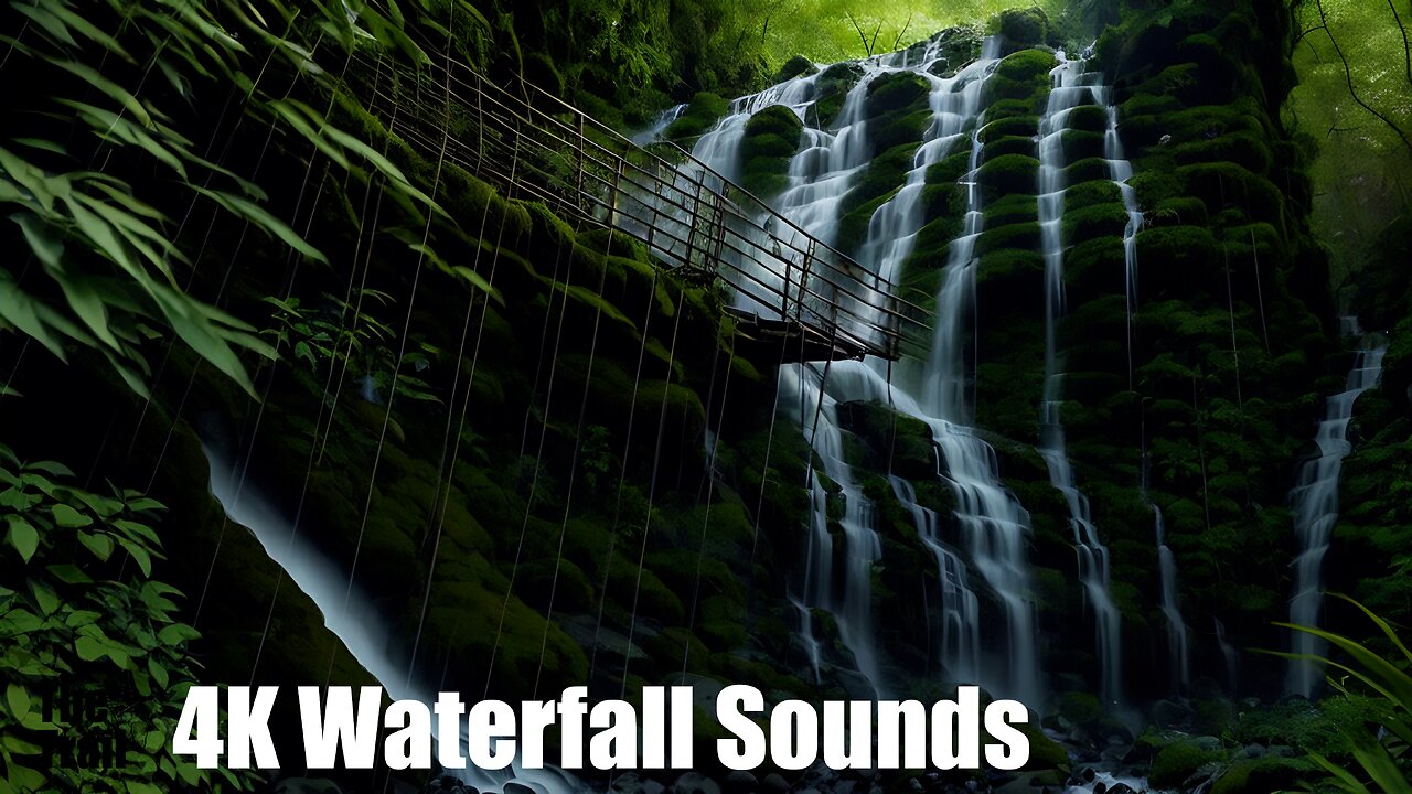 Ambient Waterfall Sounds - Pacific Northwest | (AI) Audio Reactive Realistic | Morning View