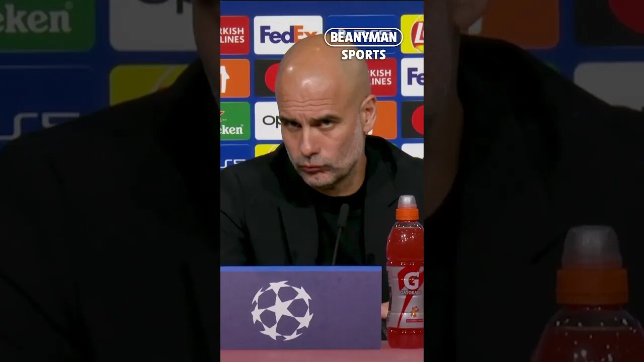 Pep Guardiola wasn't in a very talkative mood in his pre-match press conference 😂