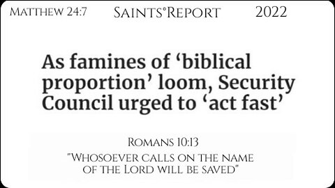 1620. FAMINE🚨Inevitable🚨Global🚨PROPHECIED