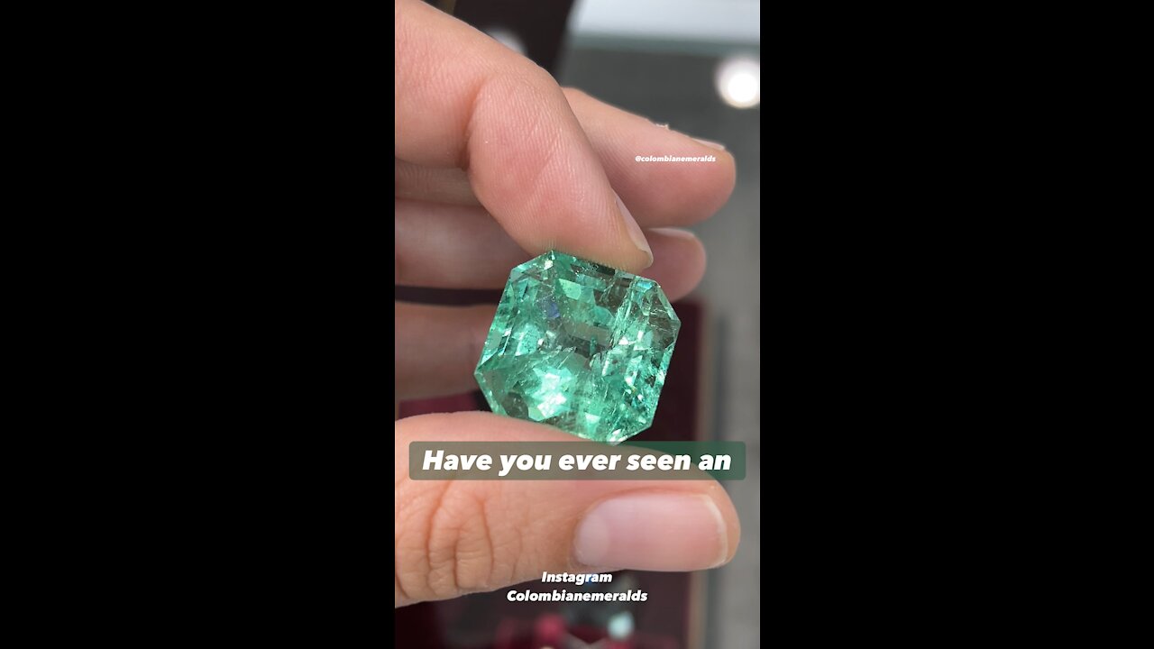 Rare 43 carat GIA certified Large Natural Colombian emerald asscher cut