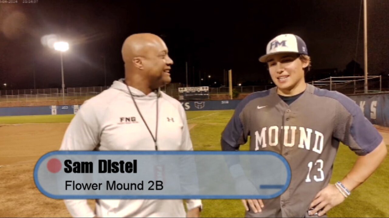 Flower Mound 2B Sam Distel after 3-2 win over Hebron