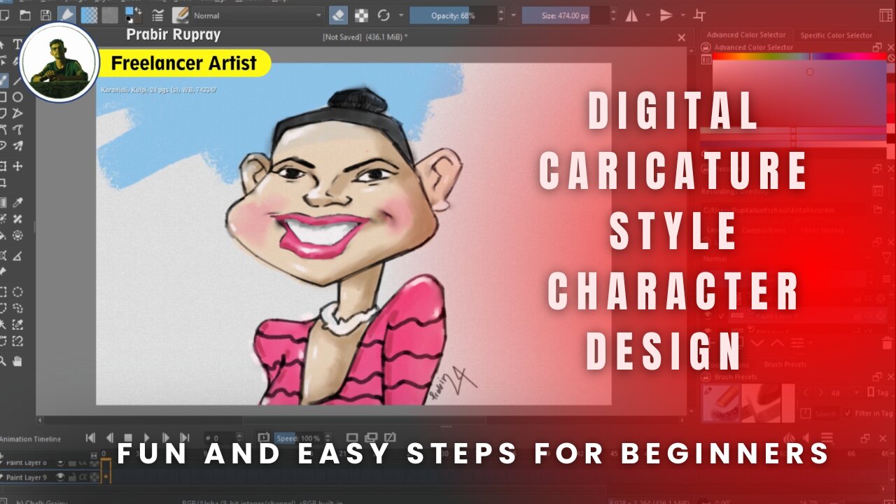 How to create Digital Caricature Style Character Design : Fun and Easy Steps for Beginners