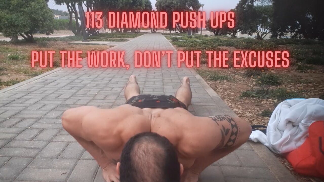 113 Diamond Push Ups in 10 Minutes While RAINING