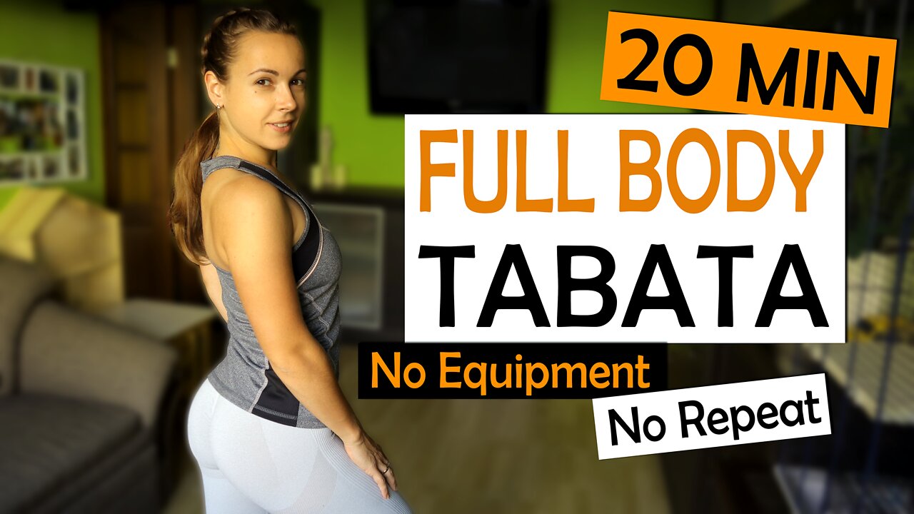 20 MIN TABATA HIIT - Full Body Cardio Workout - No Equipment, No Repeat