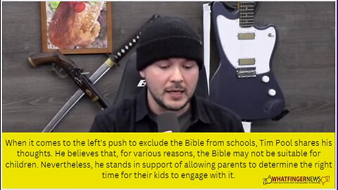 When it comes to the left's push to exclude the Bible from schools, Tim Pool shares his thoughts.