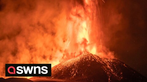 Italy's Mount Etna lights up night sky in powerful eruption