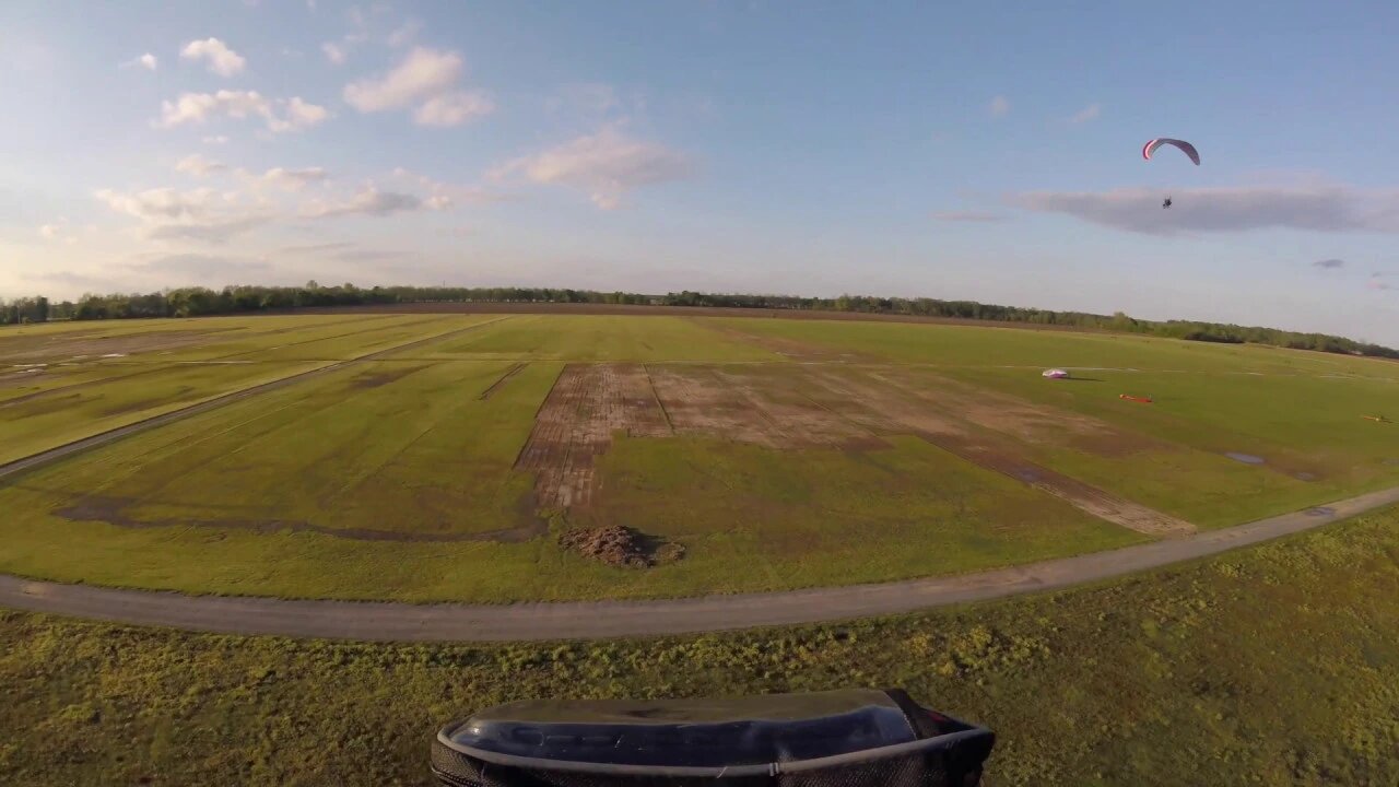 Paramotor Raw Footage sod farm 4k