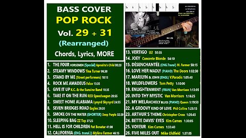 Bass cover POP ROCK Vols. 29-31 __ Chords, Lyrics, MORE