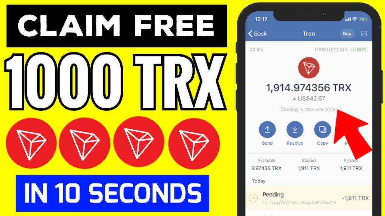 1000 FREE TRX | Claim Every 10 Seconds (no limit) + New Tron Free Mining Site 💰