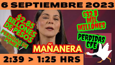 💩🐣👶 AMLITO | Mañanera *Miércoles 6 de Septiembre 2023* | El gansito veloz 2:39 a 1:25.