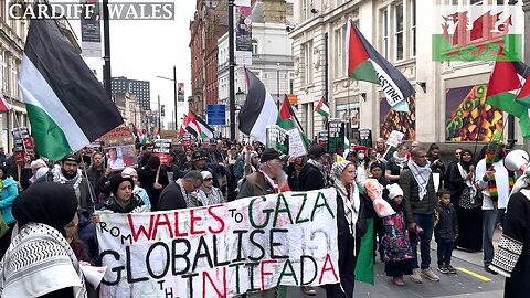 March for Palestinian Children, High Street, Cardiff Wales