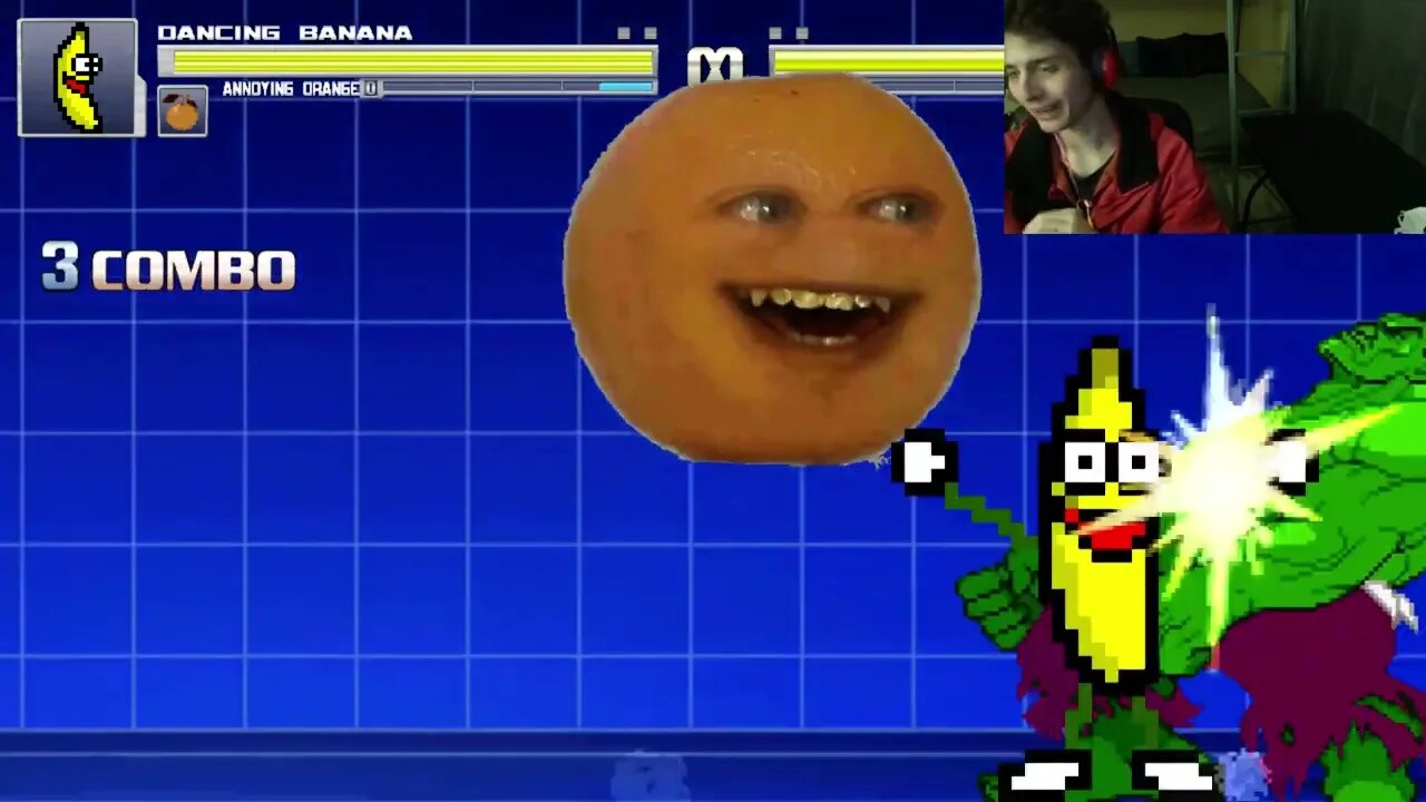 Fruit Characters (Annoying Orange And Dancing Banana) VS Savage Hulk In An Epic Battle In MUGEN