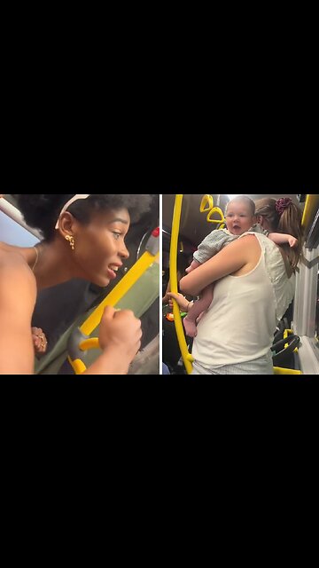 Woman makes baby on train laugh and calm down