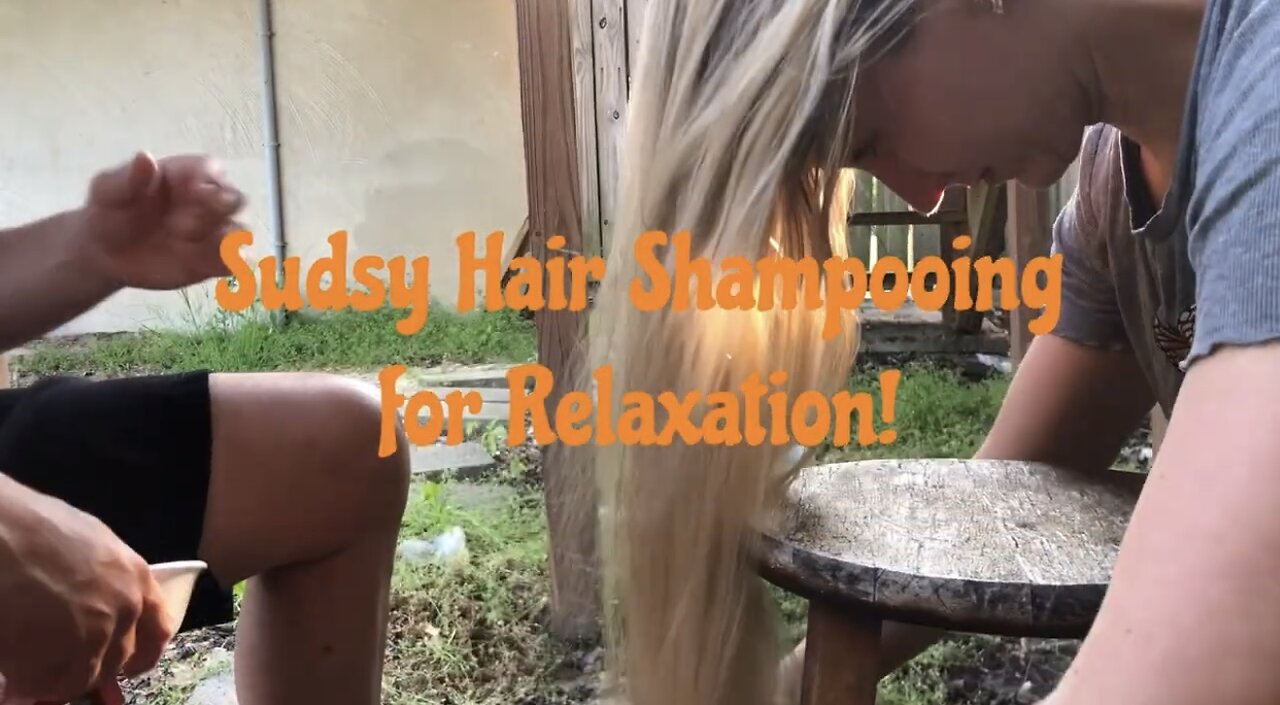 ASMR Forward Hair Shampooing in the Backyard!