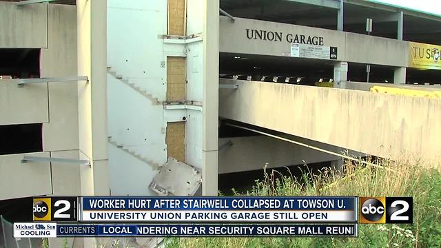 Worker injured at Towson parking garage