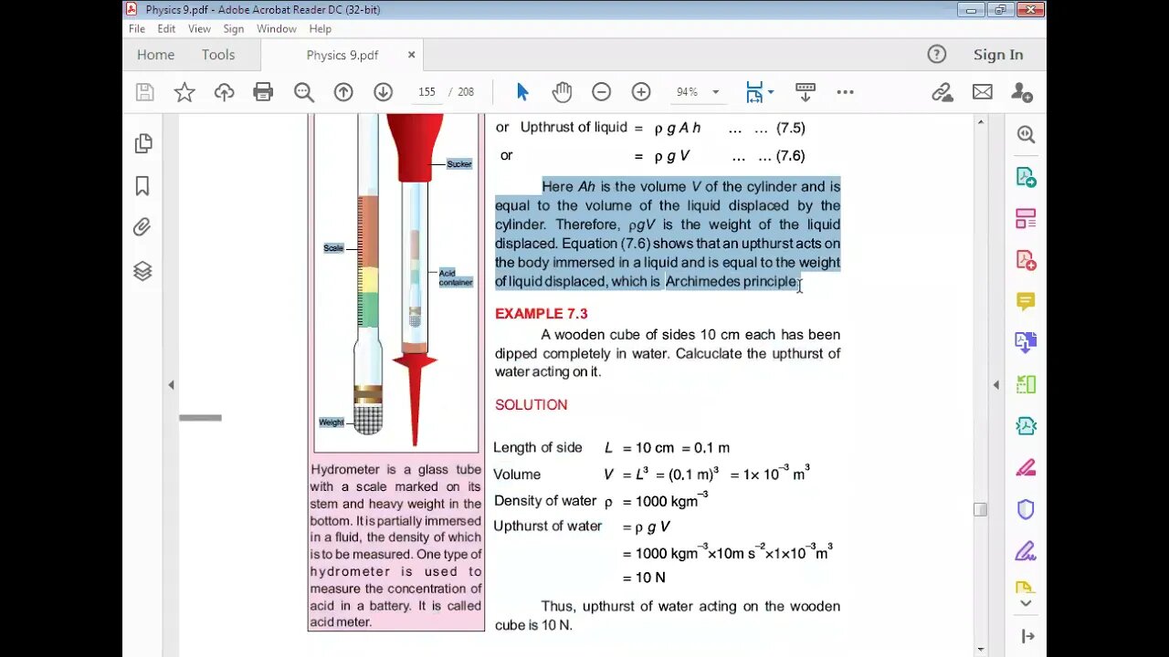 PHYSICS Class 9th Lecture#10 CH#7 Archimedes Principle