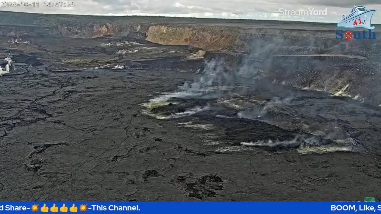 Live, Kīlauea Volcano, Hawaii (Halemaʻumaʻu crater). 12/10/2023.