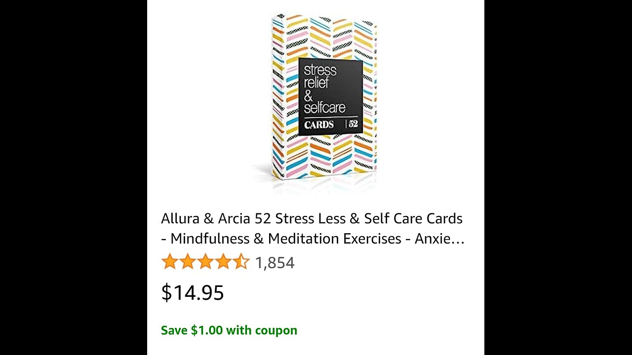 Allura & Arcia 52 Stress Less & Self Care Cards - Mindfulness & Meditation Exercises