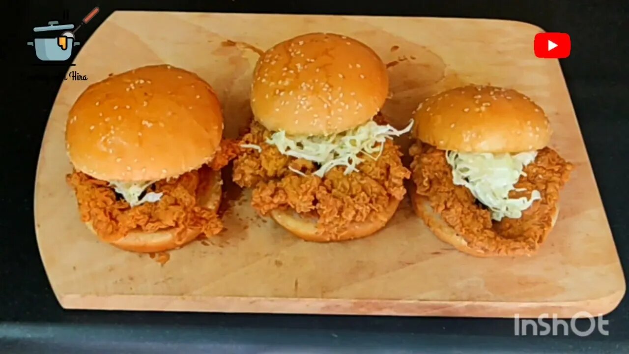 (subtitles) Spicy Crispy Chicken Burger Recipe @CookingWithHira