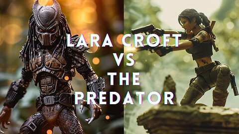 AI Fiction Unleashed: Lara Croft vs The Predator Showdown