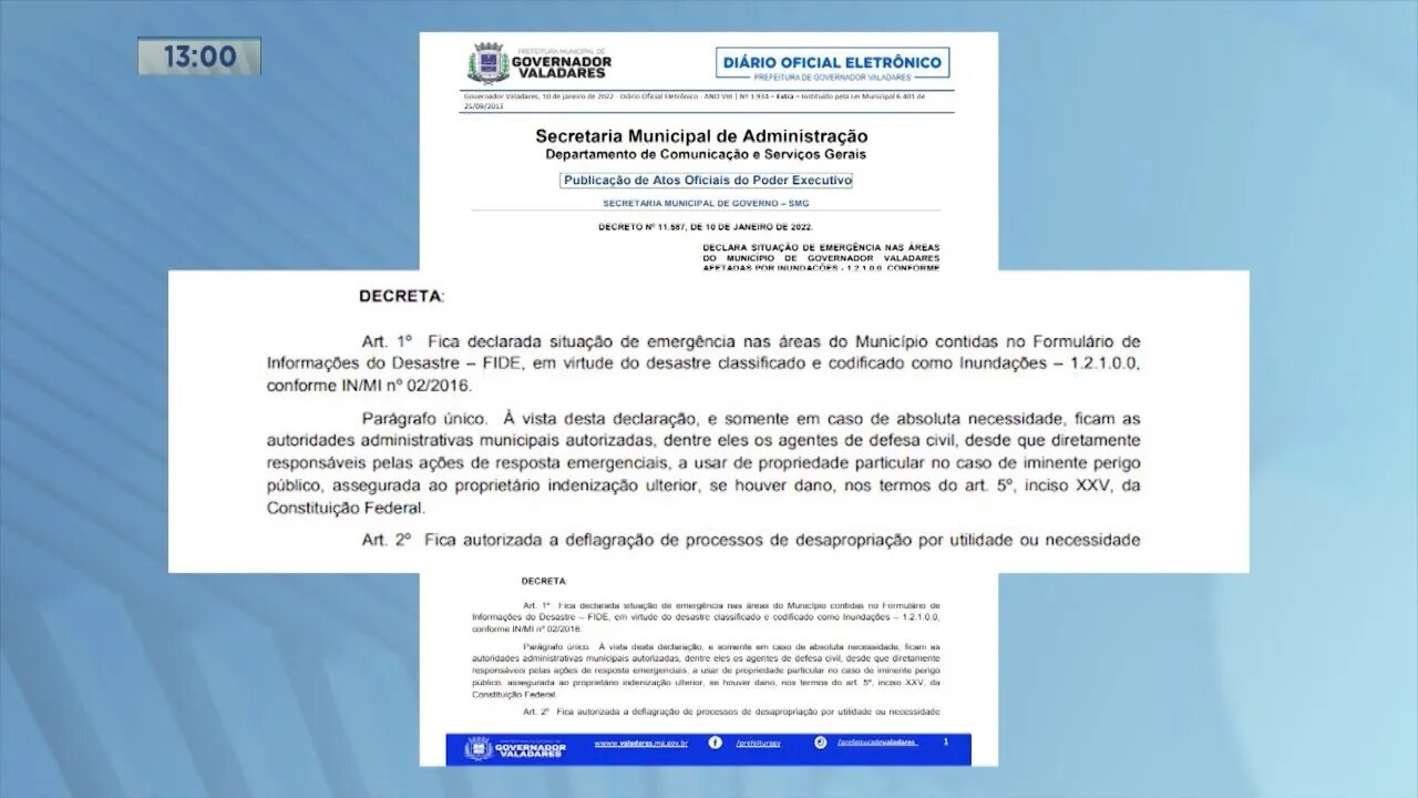 Governador Valadares: prefeito decreta situação de emergência