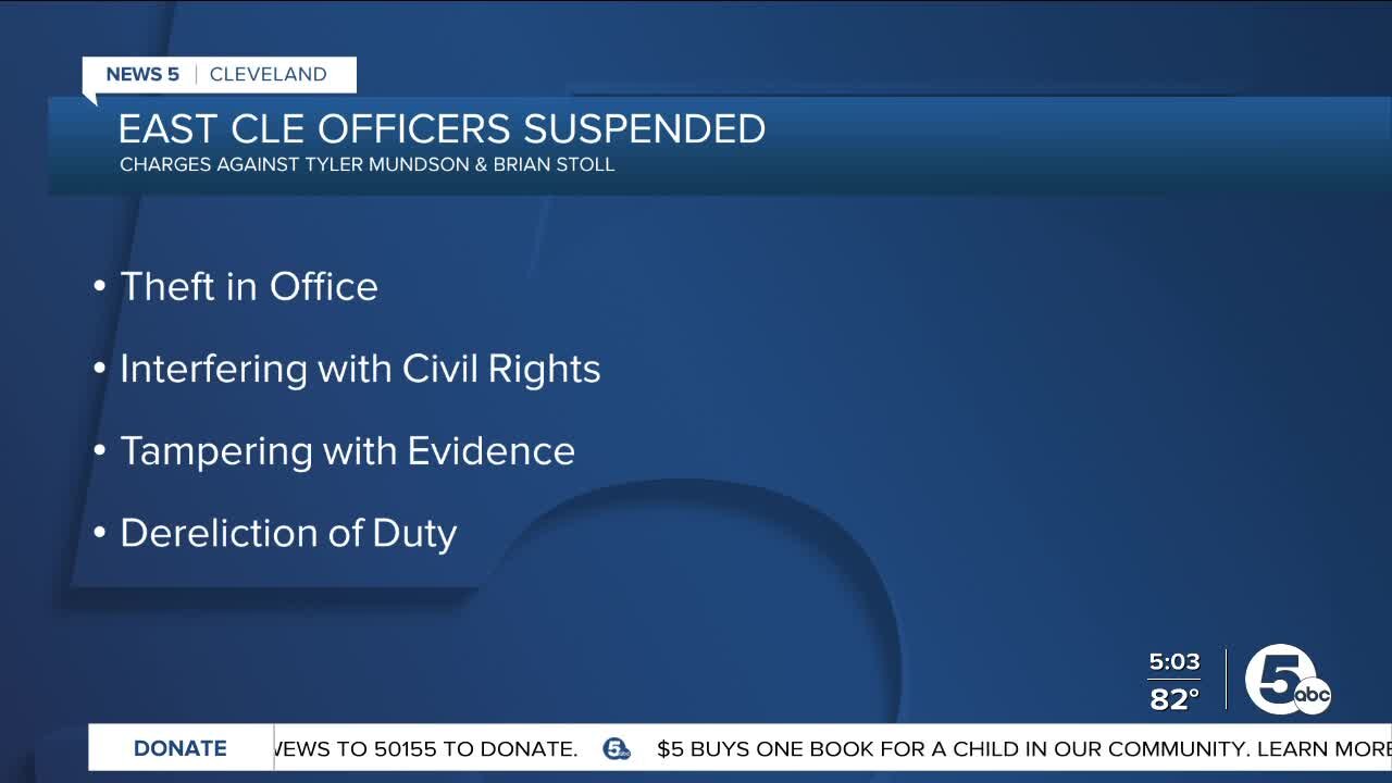 Two East Cleveland police officers indefinitely suspended following indictments for multiple charges