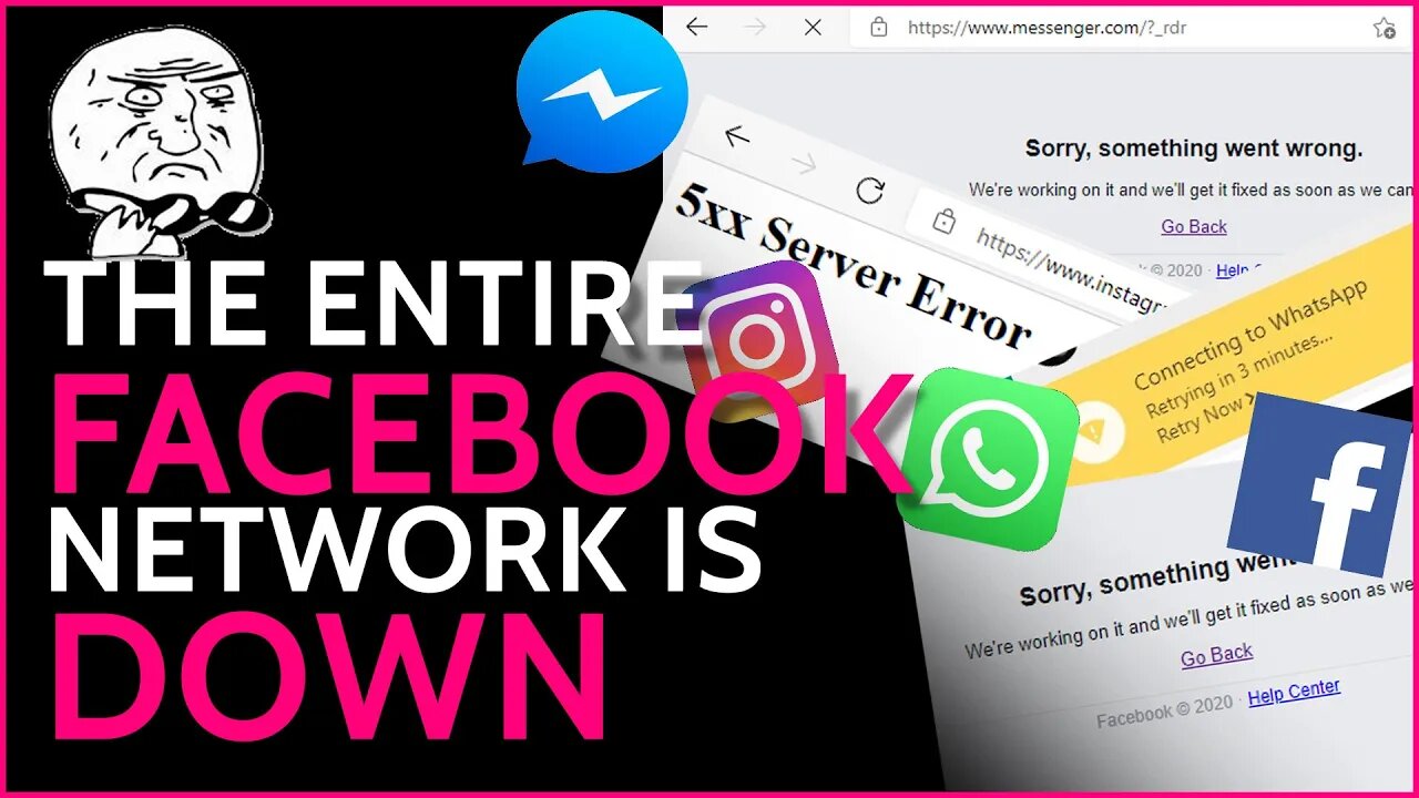 The Entire Facebook Network is DOWN~! Including Instagram, Whatsapp & Messenger!