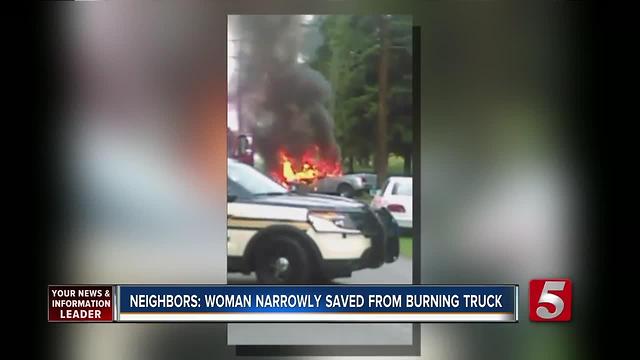 Neighbors: Man Pulled Woman From Burning Car