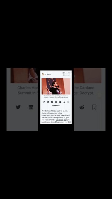 Cardano Vasil Hard Fork Gets a Hard Date #cryptomash #cardano #ytshorts #cryptonews #viral #trending