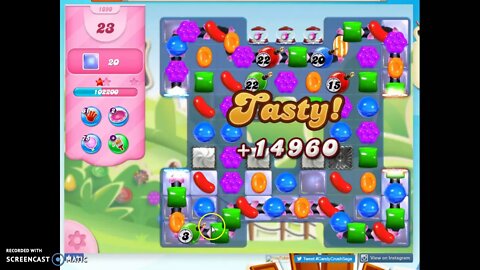 Candy Crush Level 1090 Audio Talkthrough, 2 Stars 0 Boosters