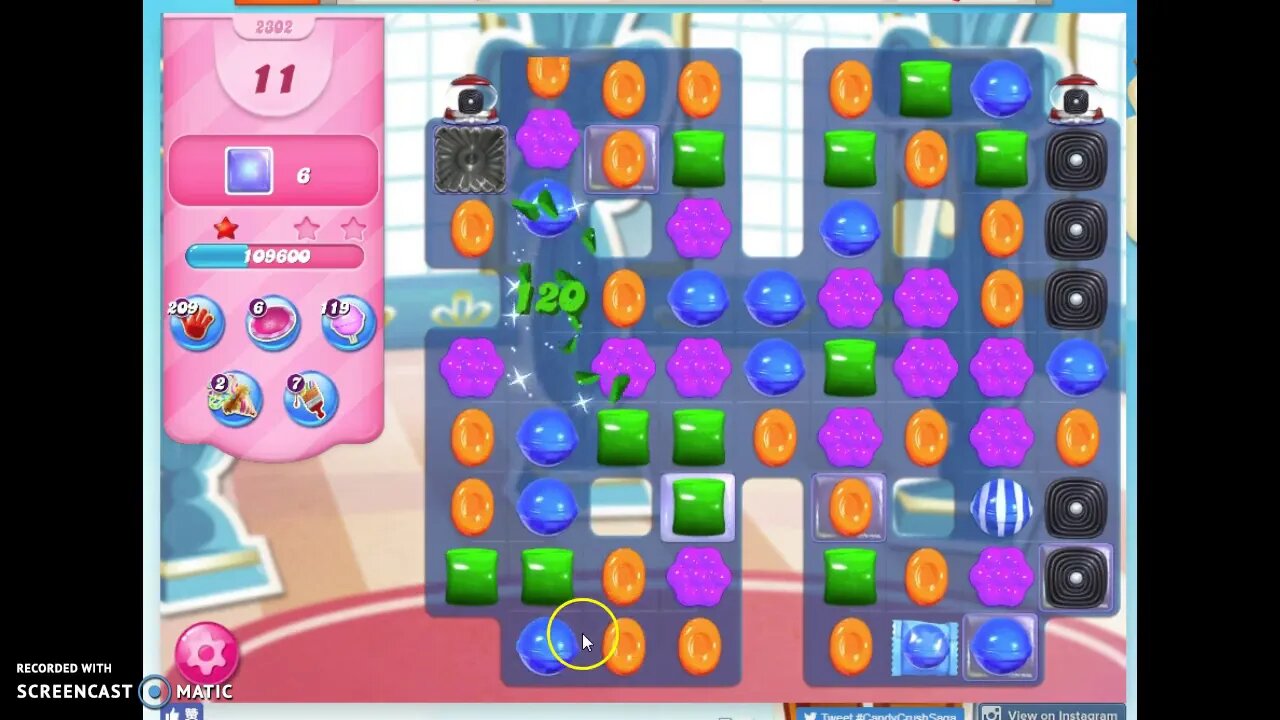 Candy Crush Level 2302 Audio Talkthrough, 1 Star 0 Boosters