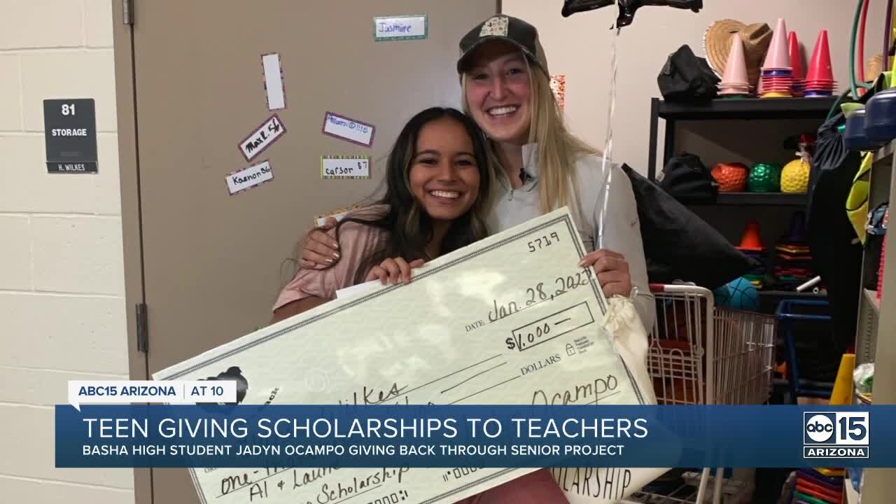 Valley teen creates scholarship to help teachers struggling with debt